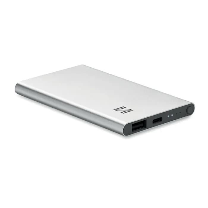 4000mAh Powerbank Typ C - POWERFLAT C - Mattsilber