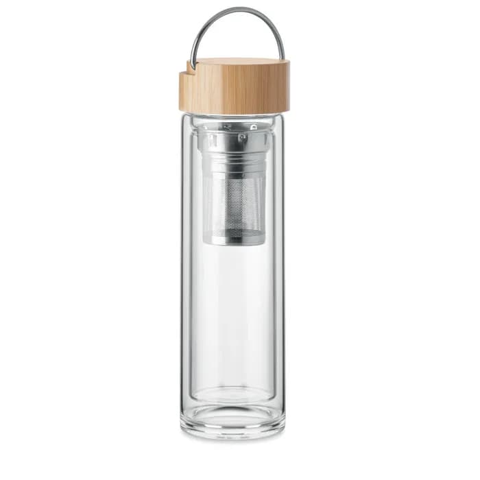 Trinkflasche Glas 400ml - BATAMI - Transparent
