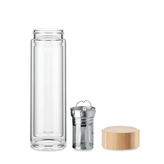 Trinkflasche Glas 400ml - BATAMI - Transparent