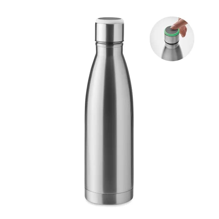 Doppelwandige Flasche 500 ml - DEREO - Mattsilber