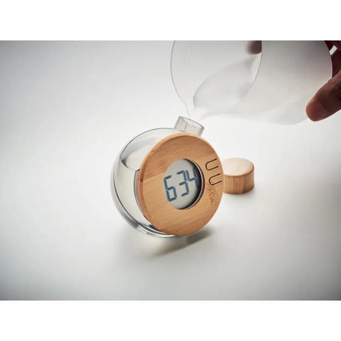 Wasserbetriebene LCD-Uhr - DROPPY LUX - Transparent Grau