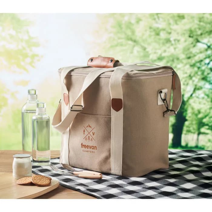 Große Kühltasche Canvas - KECIL LARGE - Beige
