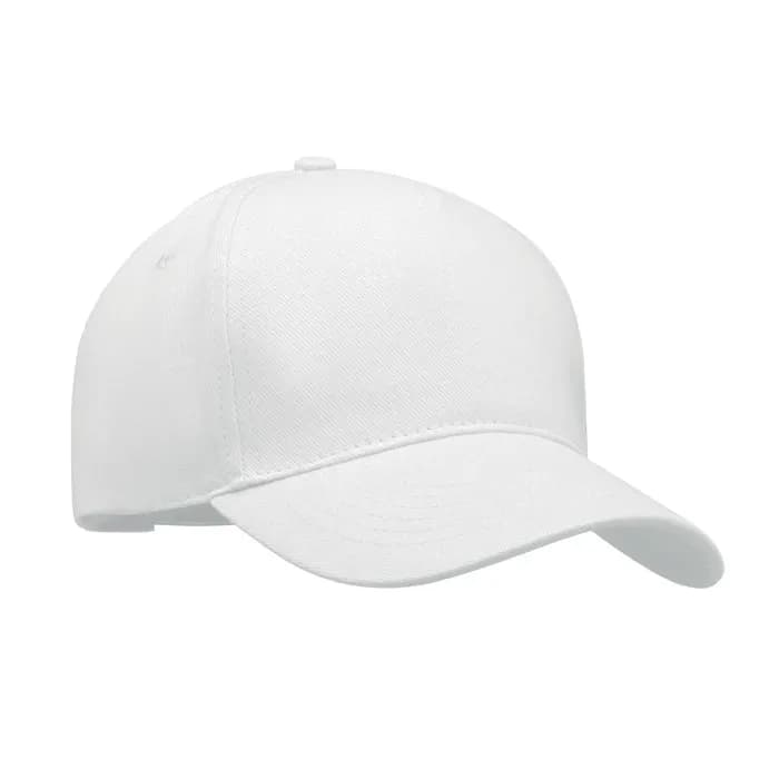 BASEBALL CAP 5 PANELS 260G/M² - LONG BEACH SINGA - Weiß