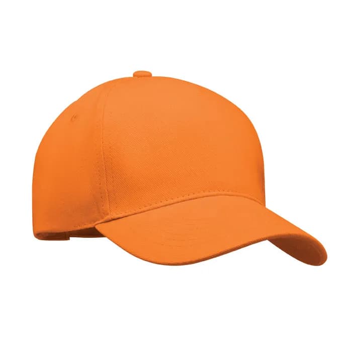 BASEBALL CAP 5 PANELS 260G/M² - LONG BEACH SINGA - Orange
