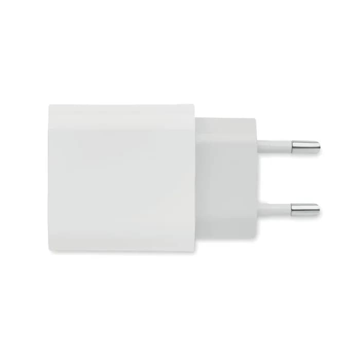 18W 2-Port USB-Ladegerät EU-Ste - PORT - Weiß