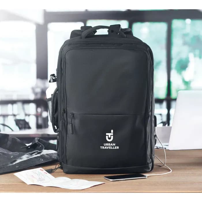 Rucksack 600D RPET - SOPHIS - Schwarz