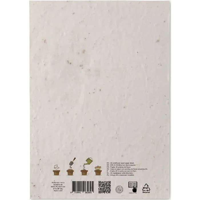 DIN A5 Wildblumen-Samenpapier - ASIDE - Weiß