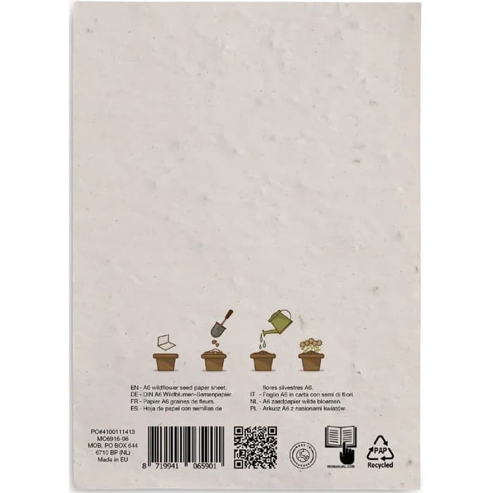 DIN A6 Wildblumen-Samenpapier - ASIDO - Weiß