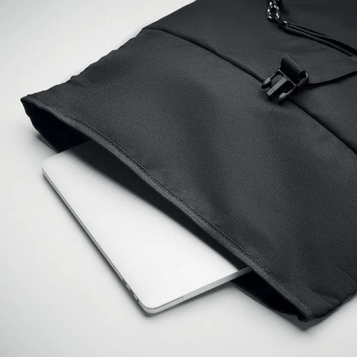 Rolltop-Rucksack 600D RPET - NAPA - Schwarz