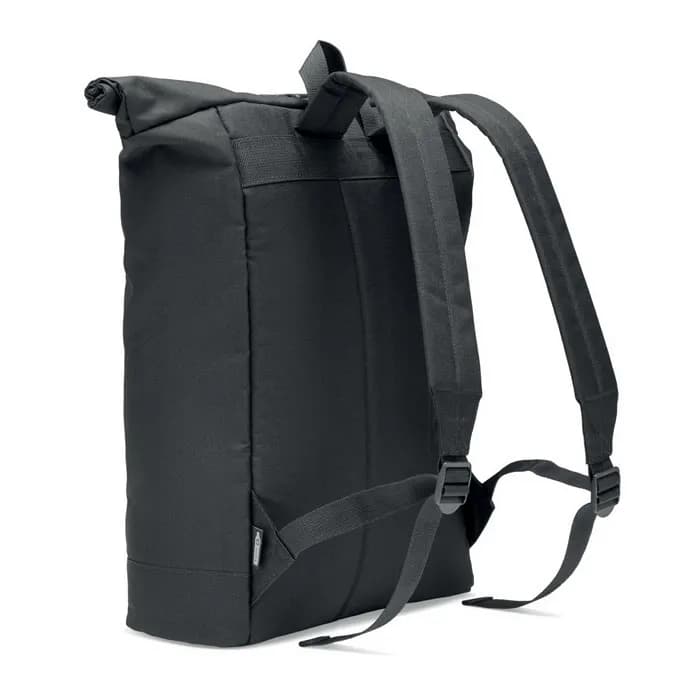 Rolltop-Rucksack 600D RPET - NAPA - Schwarz