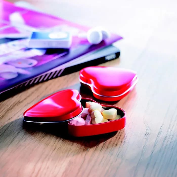 Herzdose mit Bonbons - LOVEMINT - Rot