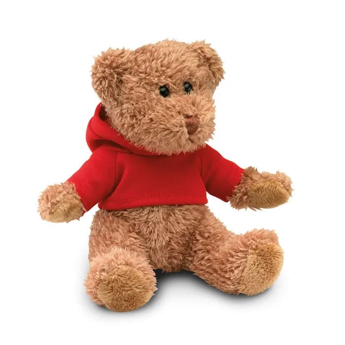 Teddybär mit Hoody  - JOHNNY - Rot