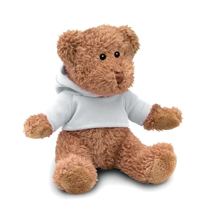 Teddybär mit Hoody  - JOHNNY - Weiß