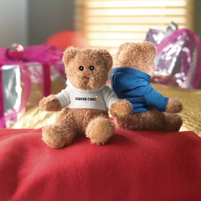 Teddybär mit Hoody  - JOHNNY - Weiß