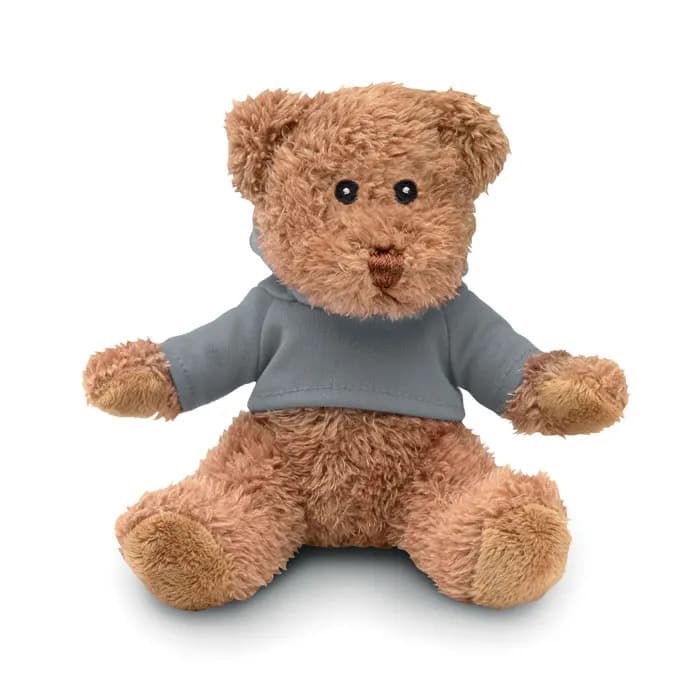 Teddybär mit Hoody  - JOHNNY - Grau