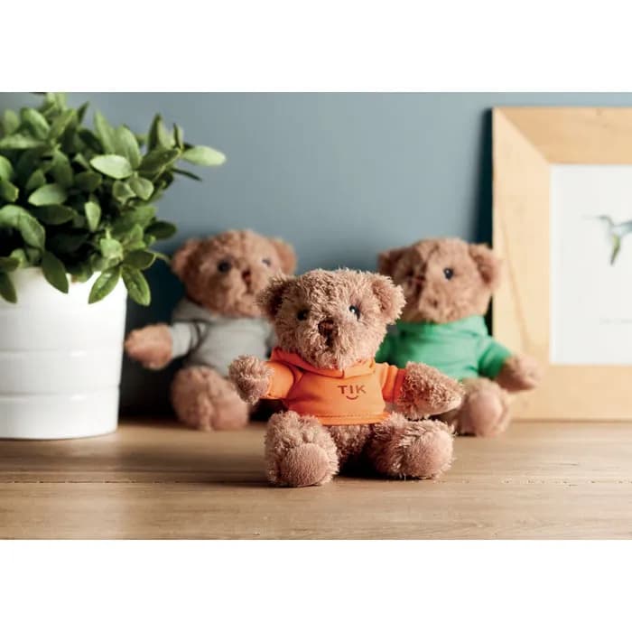 Teddybär mit Hoody  - JOHNNY - Orange