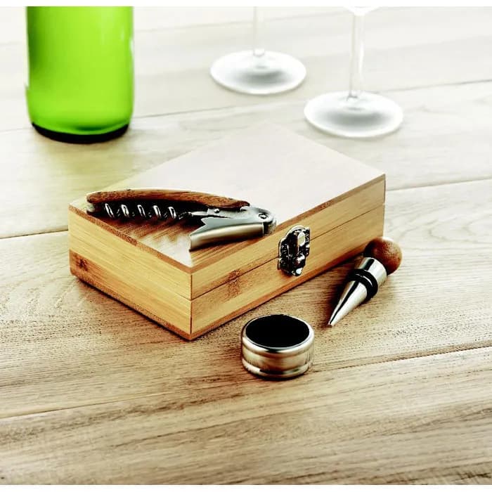 Wein-Set in Bambus-Box - SONOMA - Holz