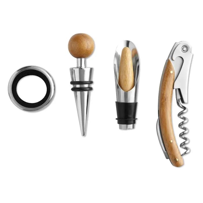 Wein-Set in Bambus-Box - TARDOR - Holz