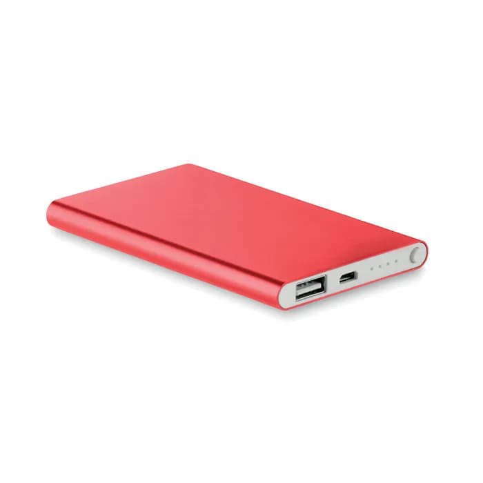 Powerbank 4000 mAh - POWERFLAT - Rot