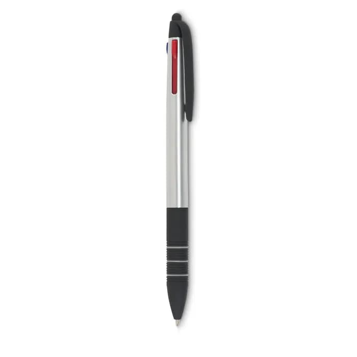 3-Farb-Kugelschreiber/Stylus - MULTIPEN - Silber