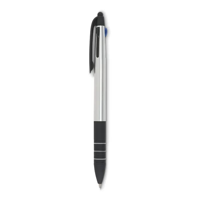 3-Farb-Kugelschreiber/Stylus - MULTIPEN - Silber