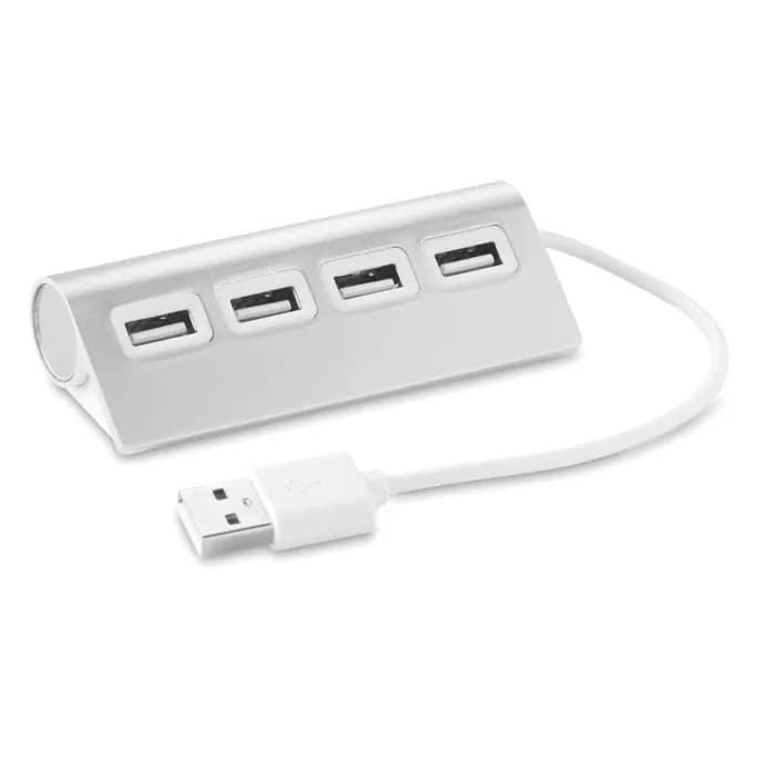 4 Port USB Hub - ALUHUB - Mattsilber