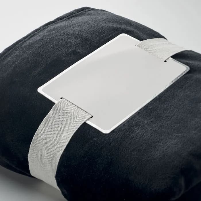Flanell Fleece-Decke - DAVOS - Schwarz