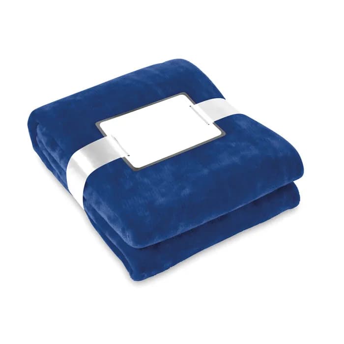 Flanell Fleece-Decke - DAVOS - Blau