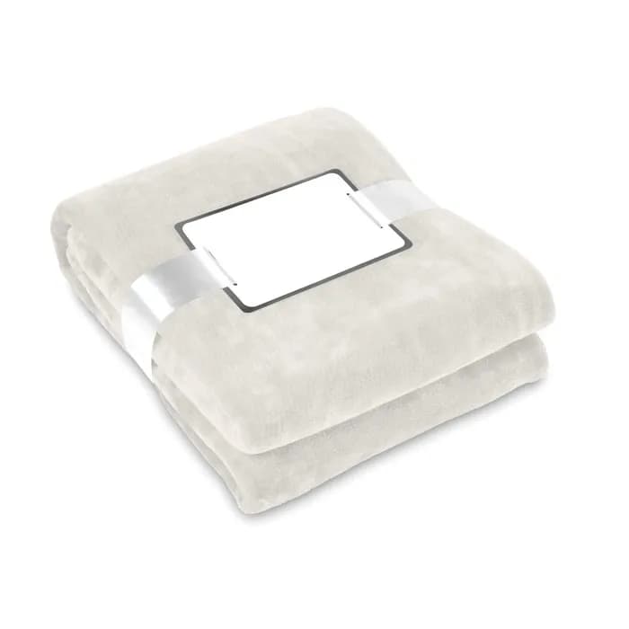 Flanell Fleece-Decke - DAVOS - Beige
