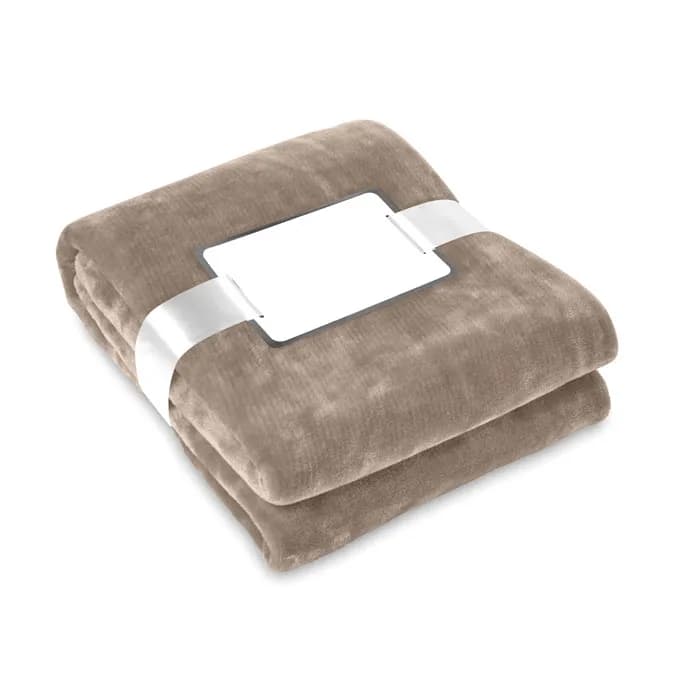 Flanell Fleece-Decke - DAVOS - Khaki