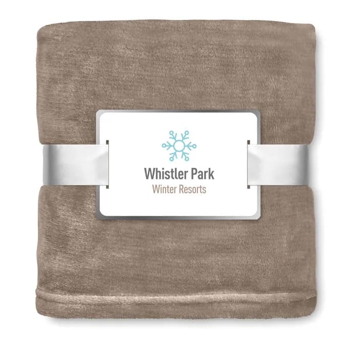 Flanell Fleece-Decke - DAVOS - Khaki