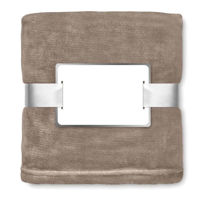Flanell Fleece-Decke - DAVOS - Khaki