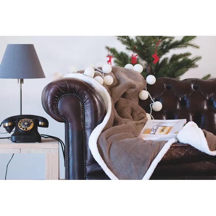 Coral Fleece-Decke - ZERMATT - Khaki