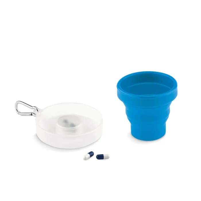 Faltbarer Silikon Becher - CUP PILL - Blau