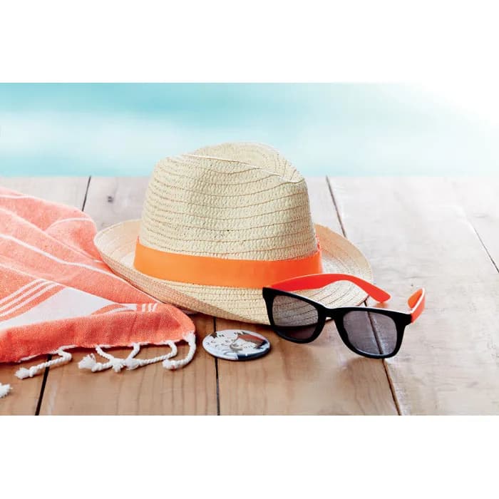 Papierstroh-Hut - BOOGIE - Orange