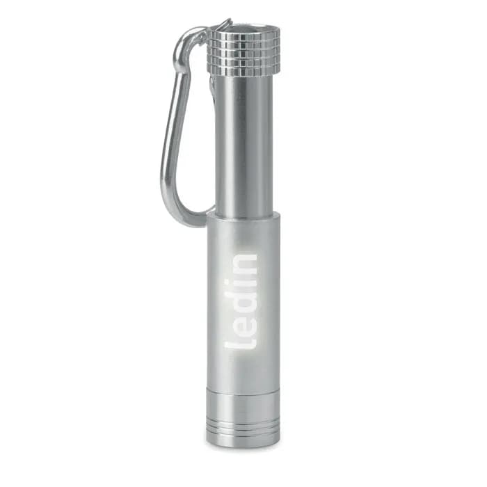 Taschenlampe mit Karabiner - POP LIGHT - Silber