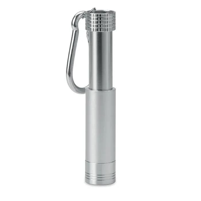 Taschenlampe mit Karabiner - POP LIGHT - Silber
