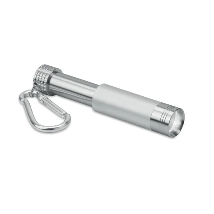 Taschenlampe mit Karabiner - POP LIGHT - Silber