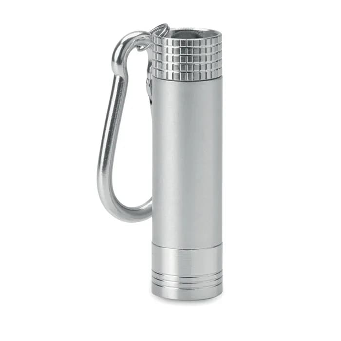 Taschenlampe mit Karabiner - POP LIGHT - Silber
