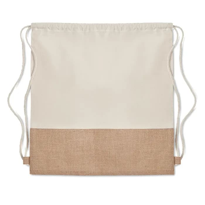 Beutel mit Kordelzug Jute - INDIA - Beige