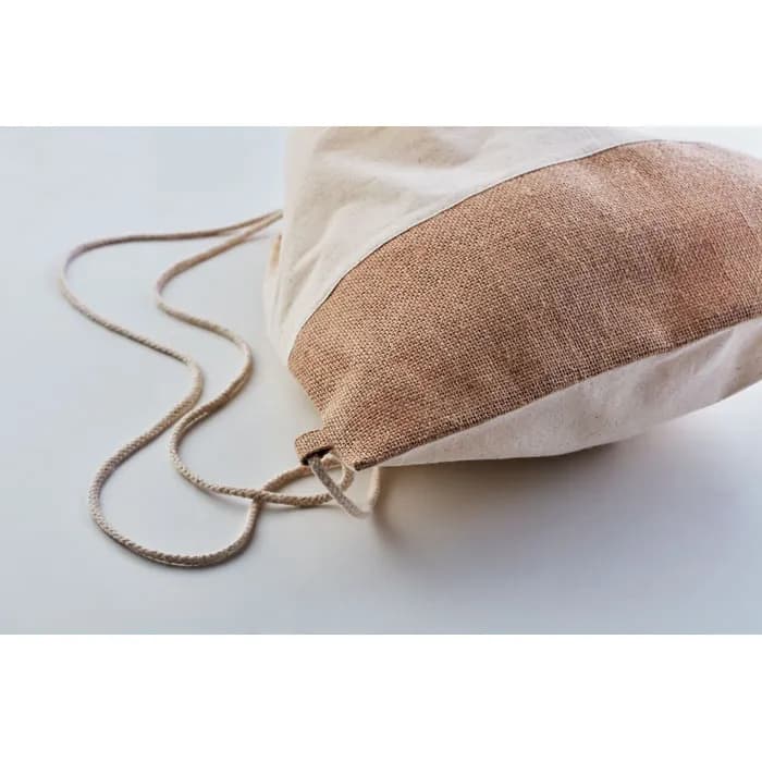 Beutel mit Kordelzug Jute - INDIA - Beige