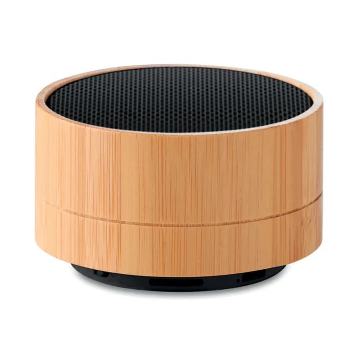 Runder wireless Lautsprecher - SOUND BAMBOO - Schwarz