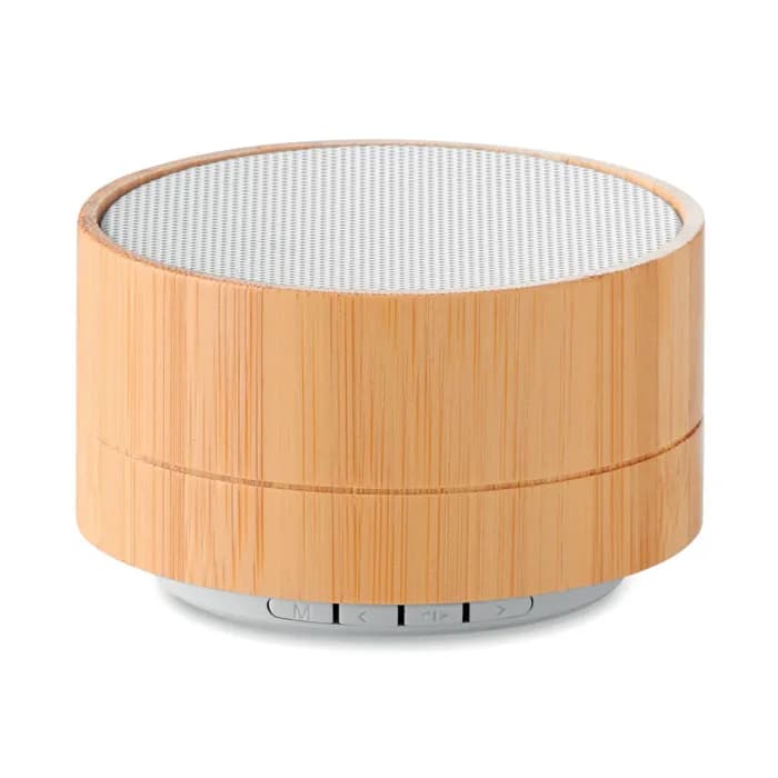 Runder wireless Lautsprecher - SOUND BAMBOO - Weiß