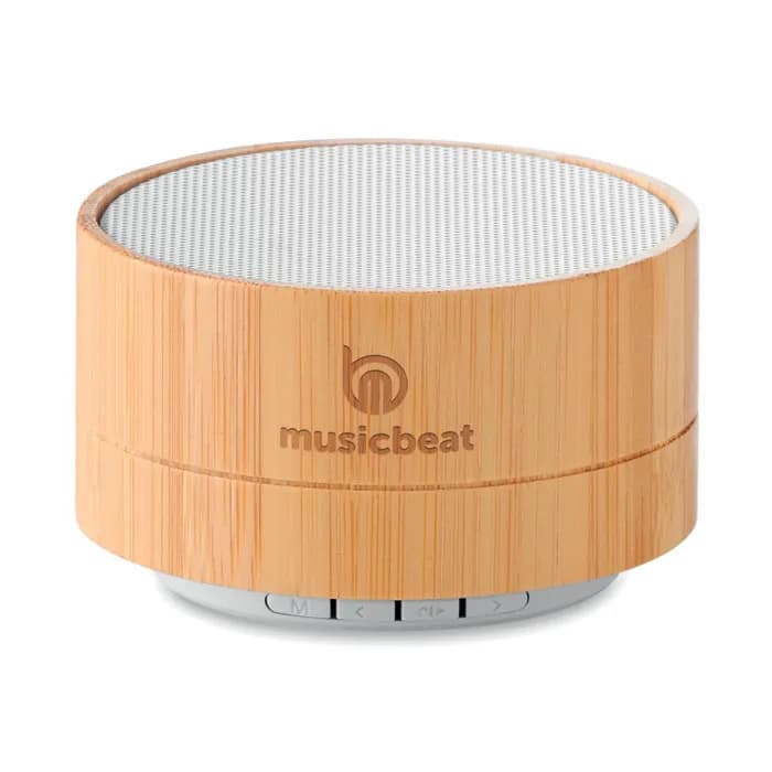 Runder wireless Lautsprecher - SOUND BAMBOO - Weiß
