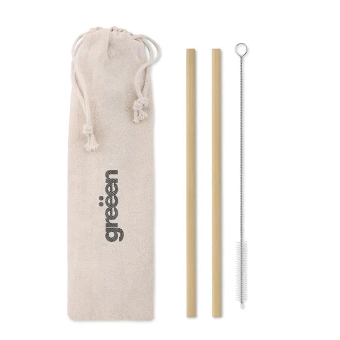 Bambus Trinkhalme-Set - NATURAL STRAW - Beige