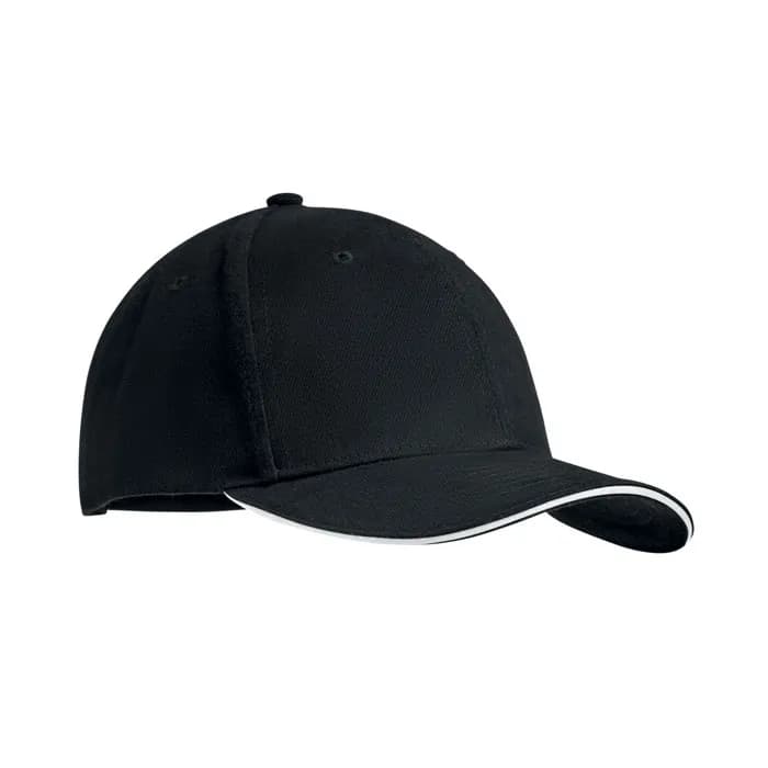 BASEBALL CAP 6 PANELS 270G/M² - TEKAPO - Weiß/schwarz