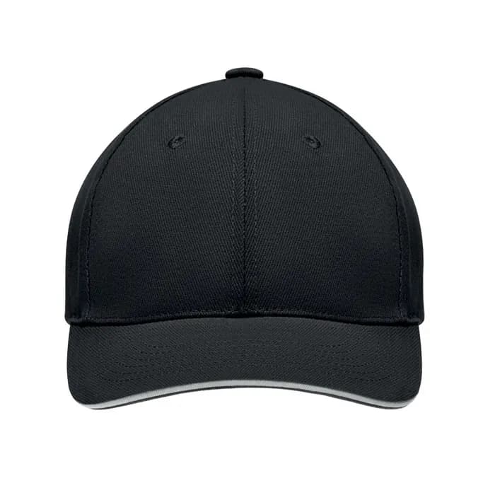 BASEBALL CAP 6 PANELS 270G/M² - TEKAPO - Weiß/schwarz