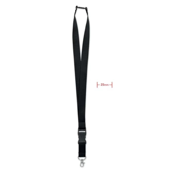 Lanyard mit Metallkarabiner - WIDE LANY - Schwarz