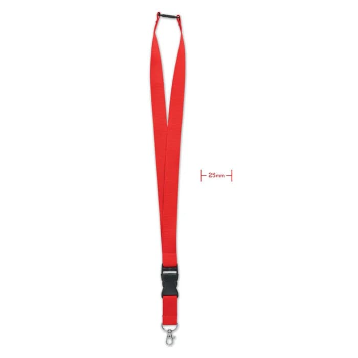 Lanyard mit Metallkarabiner - WIDE LANY - Rot