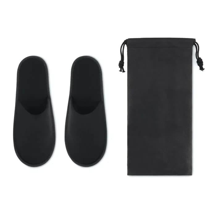 Hotelslipper im Etui - FLIP FLAP - Schwarz